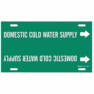 BRADY 4050H Pipe Marker Domestic Cold Water Supply