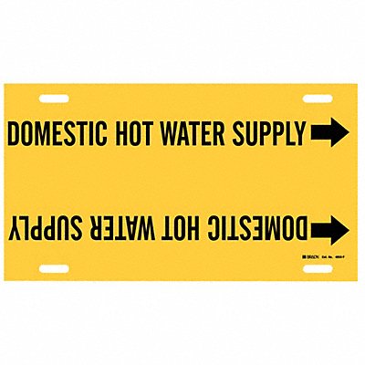 BRADY 4053F Pipe Marker Domestic Hot Watr Supply 8in H