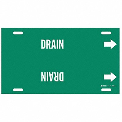 BRADY 4055G Pipe Marker Drain 10 in H 24 in W