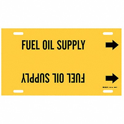 BRADY 4065F Pipe Marker Fuel Oil Supply 8in H 16in W