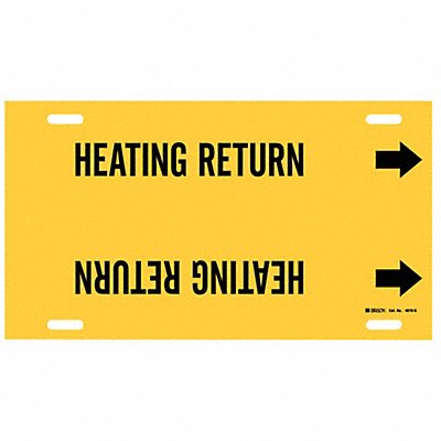 BRADY 4070G Pipe Marker Heating Return 10in H 24in W
