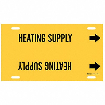 BRADY 4071G Pipe Marker Heating Supply 10in H 24in W