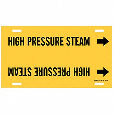 BRADY 4077H Pipe Marker High Prssr Steam 10in H 32in W