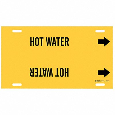 BRADY 4079F Pipe Marker Hot Water 8 in H 16 in W