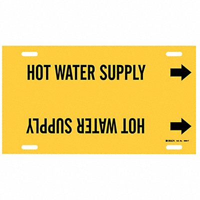 BRADY 4082F Pipe Markr Hot Water Supply 8in H 16in W