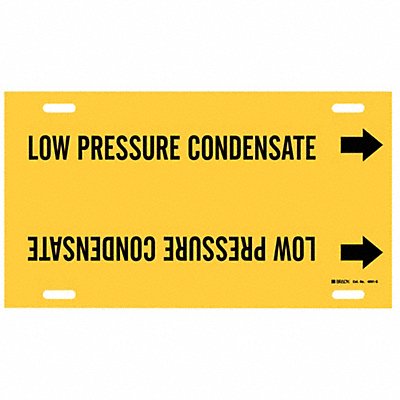 BRADY 4091G Pipe Marker Low Pressure Condensate 10in H