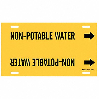 BRADY 4102G Pipe Marker Non-Potable Watr 10in H 24in W