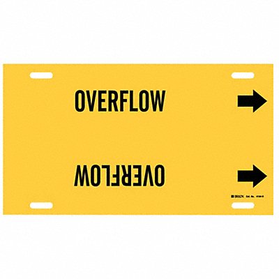 BRADY 4104H Pipe Marker Overflow 10 in H 32 in W