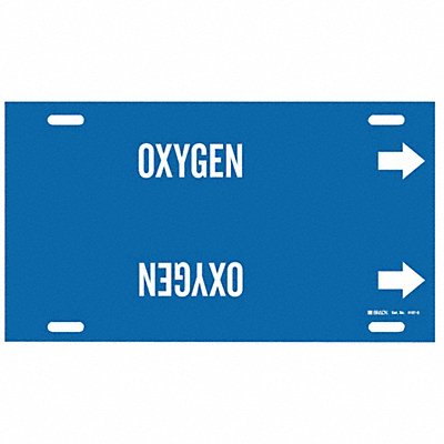 BRADY 4107G Pipe Marker Oxygen 10 in H 24 in W