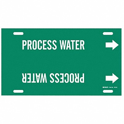 BRADY 4113G Pipe Marker Process Water 10in H 24in W