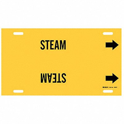 BRADY 4129F Pipe Marker Steam 8 in H 16 in W