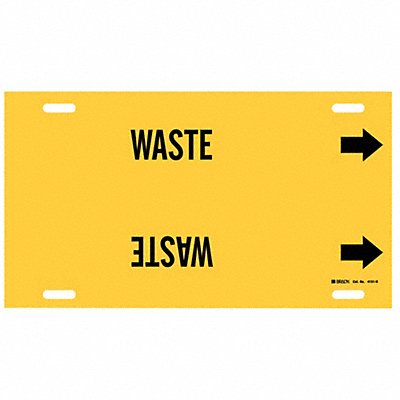 BRADY 4151H Pipe Marker Waste 10 in H 32 in W