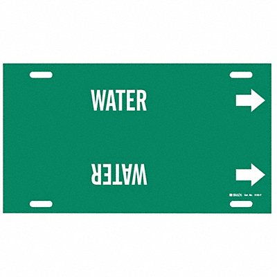 BRADY 4155F Pipe Marker Water 8 in H 16 in W