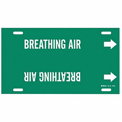 BRADY 4167G Pipe Marker Breathing Air 10in H 24in W
