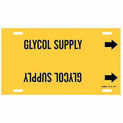 BRADY 4190H Pipe Marker Glycol Supply 10in H 32in W