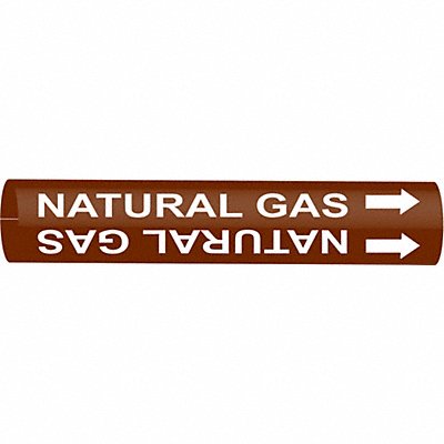 BRADY 4349G Pipe Marker Natural Gas 10 in H 24 in W