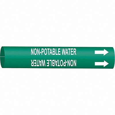 BRADY 4351H Pipe Marker Non-Potable Watr 10in H 32in W