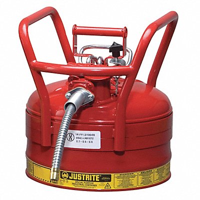 JUSTRITE 7325120 Type II DOT Safety Can Red 16-1/2 in H