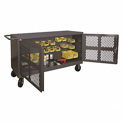 DURHAM MFG PJ2448LP95 Two Sided Mesh Security Cart 2000 lb.