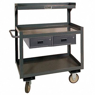 GRAINGER PSD243632D95 Mobile Wrkstion Steel 30 L 24 W 3 Shelf