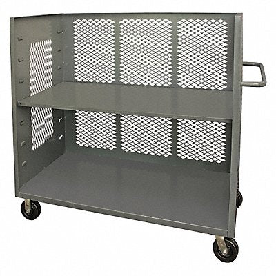 GRAINGER 3STEX36721AS95 Stock Cart With 3-Sides 72 in W