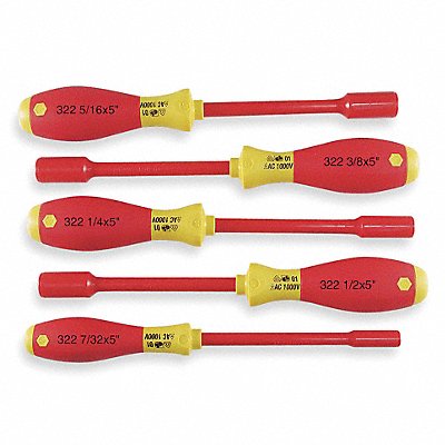 WIHA 32292 Solid Round Shank Nut Driver Set