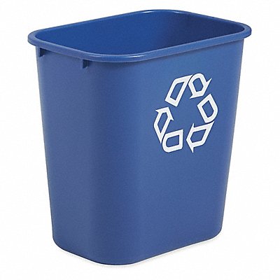 RUBBERMAID COMMERCIAL PRODUCTS FG295573BLUE Desk Recycling Container Blue 3-1/4 gal.