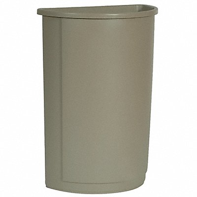 RUBBERMAID COMMERCIAL PRODUCTS FG352000BEIG Garbage Can Half Round 21 gal Beige