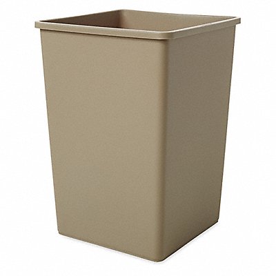 RUBBERMAID COMMERCIAL PRODUCTS FG395800BEIG Garbage Can Square 35 gal Beige
