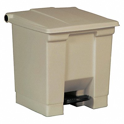 RUBBERMAID COMMERCIAL PRODUCTS FG614300BEIG F9110 Step On Garbage Can Rectangular 8 gal.