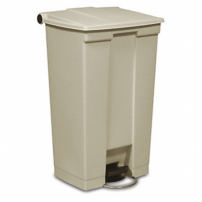 RUBBERMAID COMMERCIAL PRODUCTS FG614600BEIG F9093 Step On Garbage Can Rectangular 23 gal.