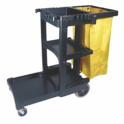 RUBBERMAID COMMERCIAL PRODUCTS FG617388BLA Janitor Cart 38 in H 32 gal Cap.