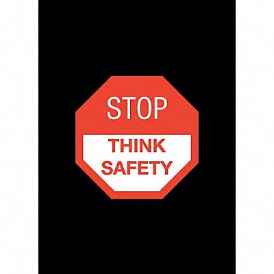 NOTRAX 194STS35BL Safety Logo Entrance Mat Black 3ft.x5ft.