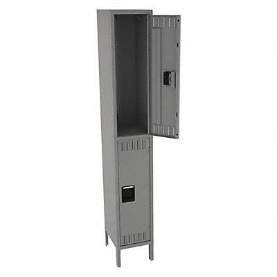 TENNSCO DTS1215361MG Wardrobe Locker 2x1Locker Grey 78 x12 x15 Assm