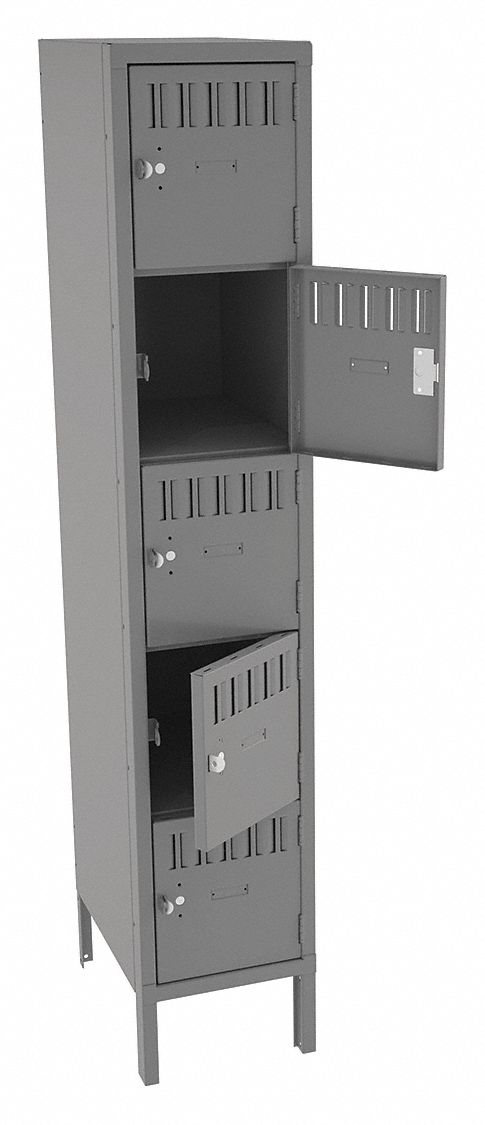 TENNSCO BS51218121MG Bx Locker 5x1Locker Grey 66 x12 x18 Assm