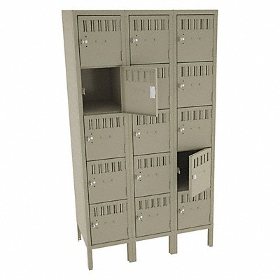 TENNSCO BS51218123SD Bx Locker 5x3Locker Sand 66 x36 x18 Assm