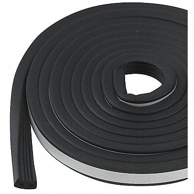 GRAINGER 5MFL0 G2342 Weatherstrip Black Length 10 Ft.