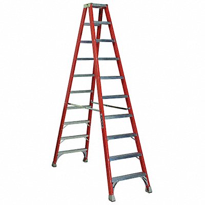 LOUISVILLE FM1510 Twin Stepladder Fiberglass IA 10ft FM1500