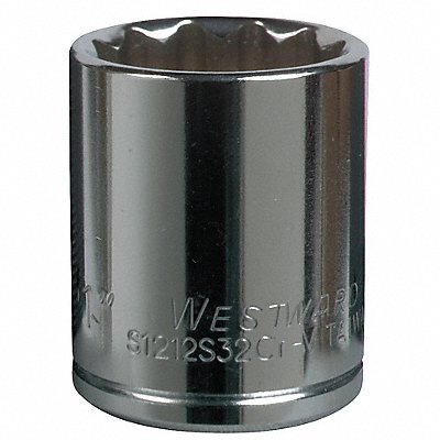WESTWARD 5MX85 Socket Steel Chrome 1 7/16 in