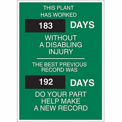 BRADY 49111 Scoreboard 28 in x 20 in Green