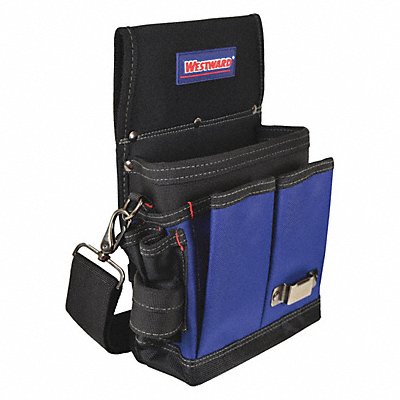 WESTWARD 5MZP0 Black/Blue Tool Pouch Polyester