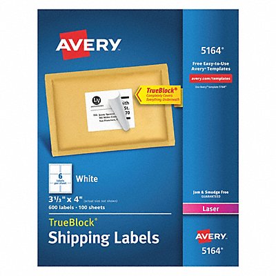 AVERY 7278205164 Laser Label 3-1/3 H 4 W PK100