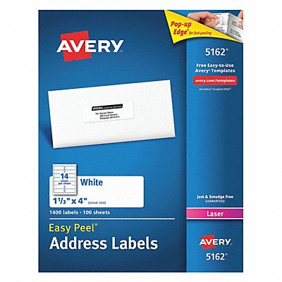AVERY 7278205162 Laser Label 1-1/3 H 4 W PK100