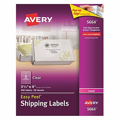 AVERY 727825664 Laser Label 3-1/3 H 4 W PK50