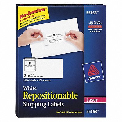 AVERY 7278255163 Laser Mailing Label 2 H 4 W PK100