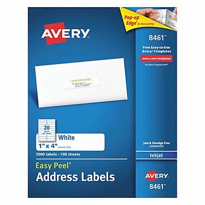 AVERY 727828461 Inkjet Label 1 H 4 W PK100
