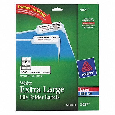 AVERY 7278205027 Laser/Inkjet Lbl 15/16 H 3-7/16 W PK25