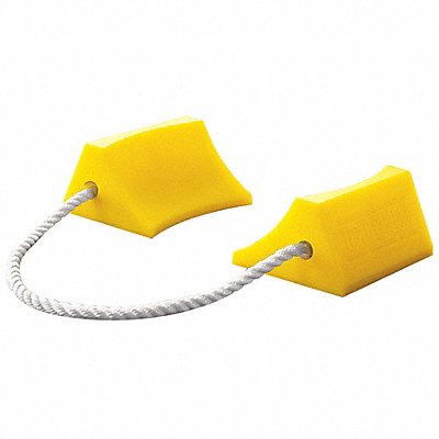 CHECKERS AC201 Airplane Chock 2-3/4 In Urethane Yellow PR