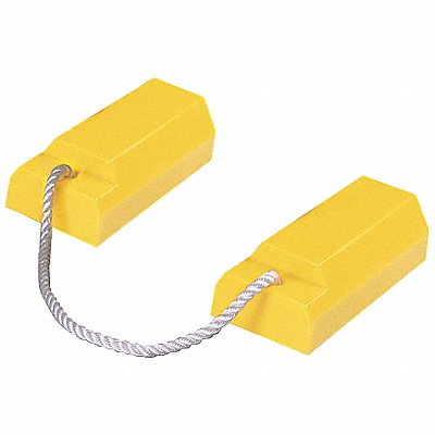 CHECKERS AC3512RPP Airplane Chock 3-1/4 In Urethane Yellow PR
