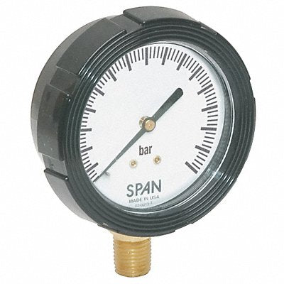 SPAN LFS21011BARG D7964 Pressure Gauge 0 to 11 Bar 2-1/2In 1/4In